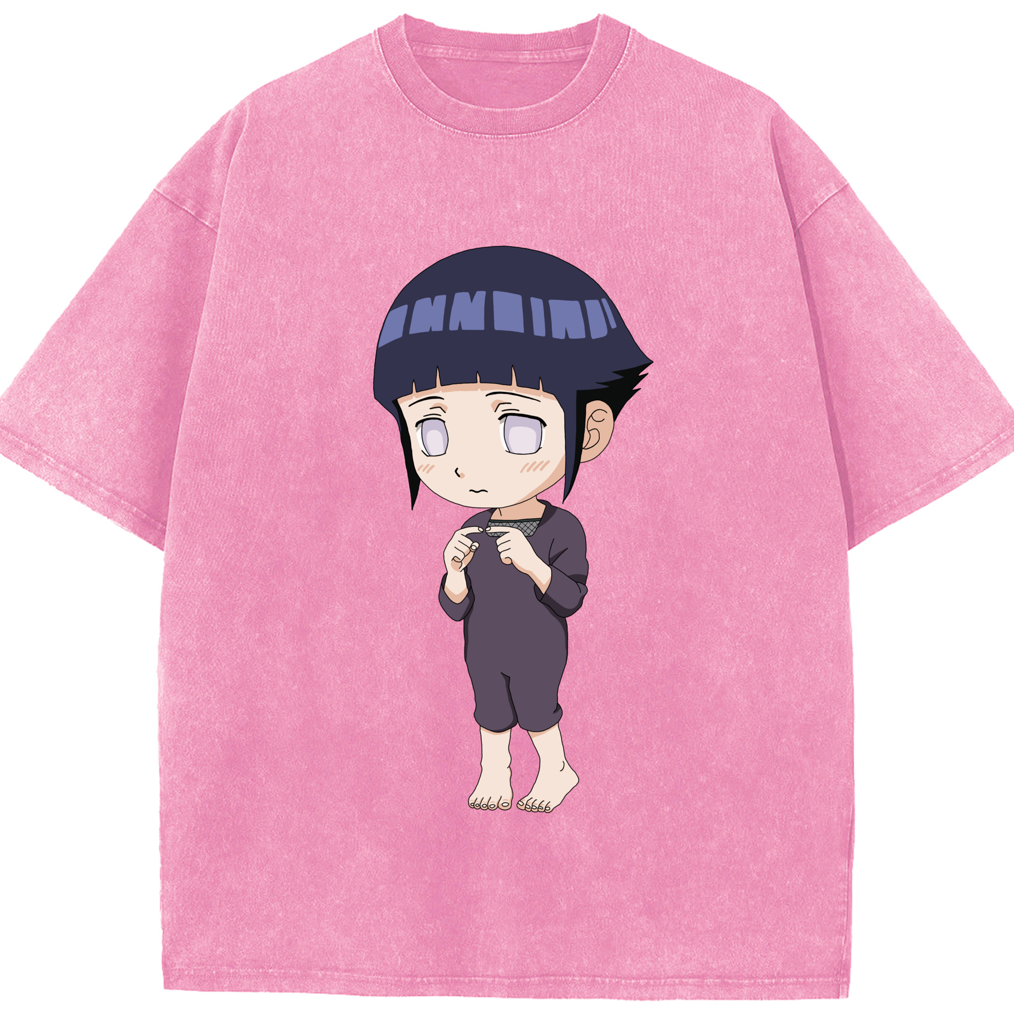 （画像用） NARUTO -ナルト- 日向ヒナタ Hyūga Hinata 綿100% ヴィンテージ風 半袖Tシャツ（フロントプリント）